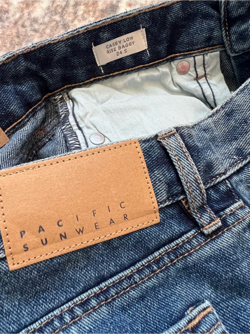 Pacsun Low rise Wide Leg Women’s Jeans Dark blue wash - Picture 4 of 8